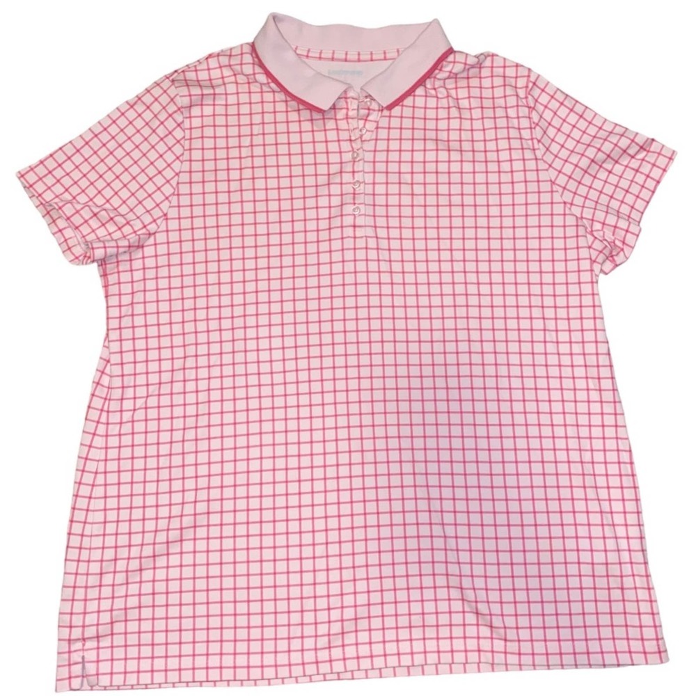 Land’s End Polo Pink Gingham Size L